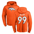 Rebec D.Broncos #99 Zach Allen Player Orange Pullover Hoodie Limited Stitched Jerseys