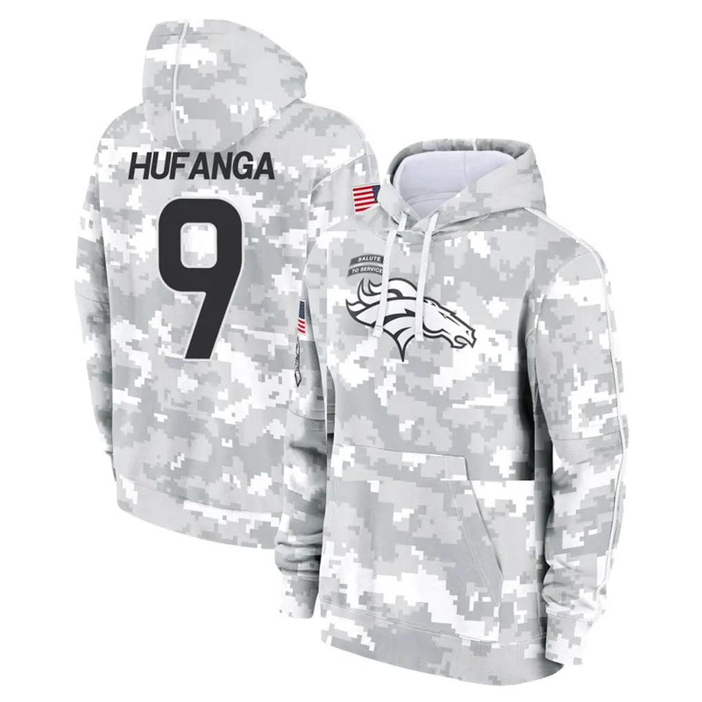 Rebec D.Broncos #9 Talanoa Hufanga Player Arctic Camo Salute to Service Hoodies Limited Game Stitched Jerseys