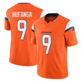 Rebec D.Broncos #9 Talanoa Hufanga Player Orange Vapor F.U.S.E. Limited Home Game Stitched Jerseys