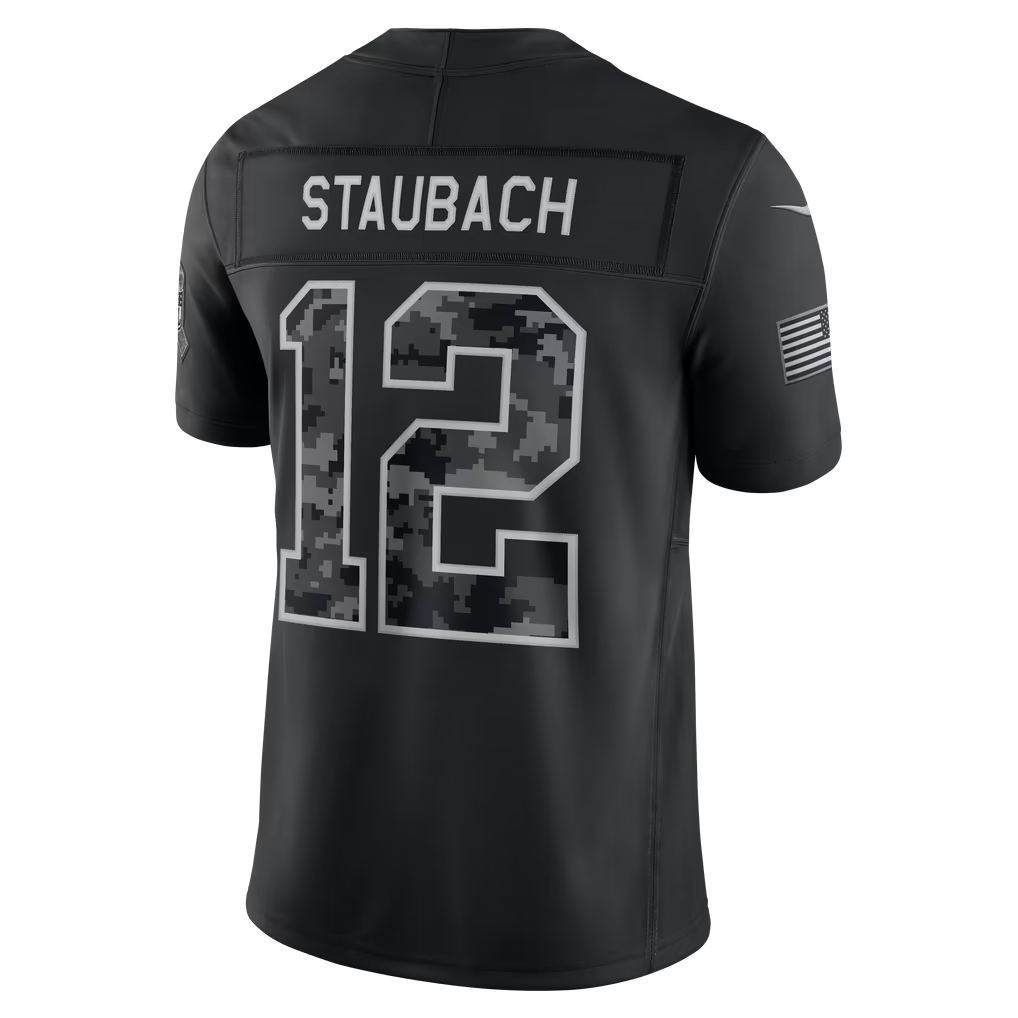 Rebec  D.Cowboys Roger #12 Staubach Black 2026 Salute to Service Retired Player Stitched Limited Jersey