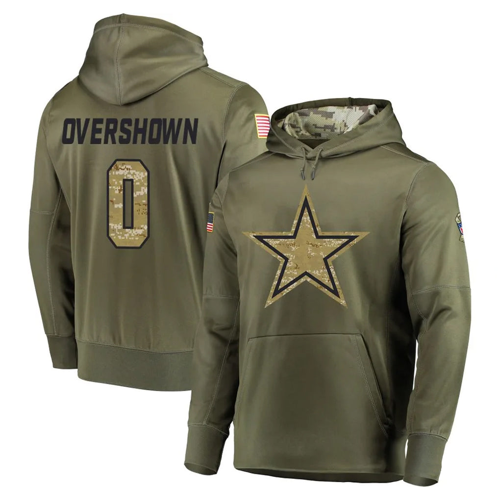 Rebec D.Cowboys #0 DeMarvion Overshown Player Olive Salute to Service Pullover Hoodies Home Game Stitched Jerseys