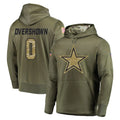 Rebec D.Cowboys #0 DeMarvion Overshown Player Olive Salute to Service Pullover Hoodies Home Game Stitched Jerseys