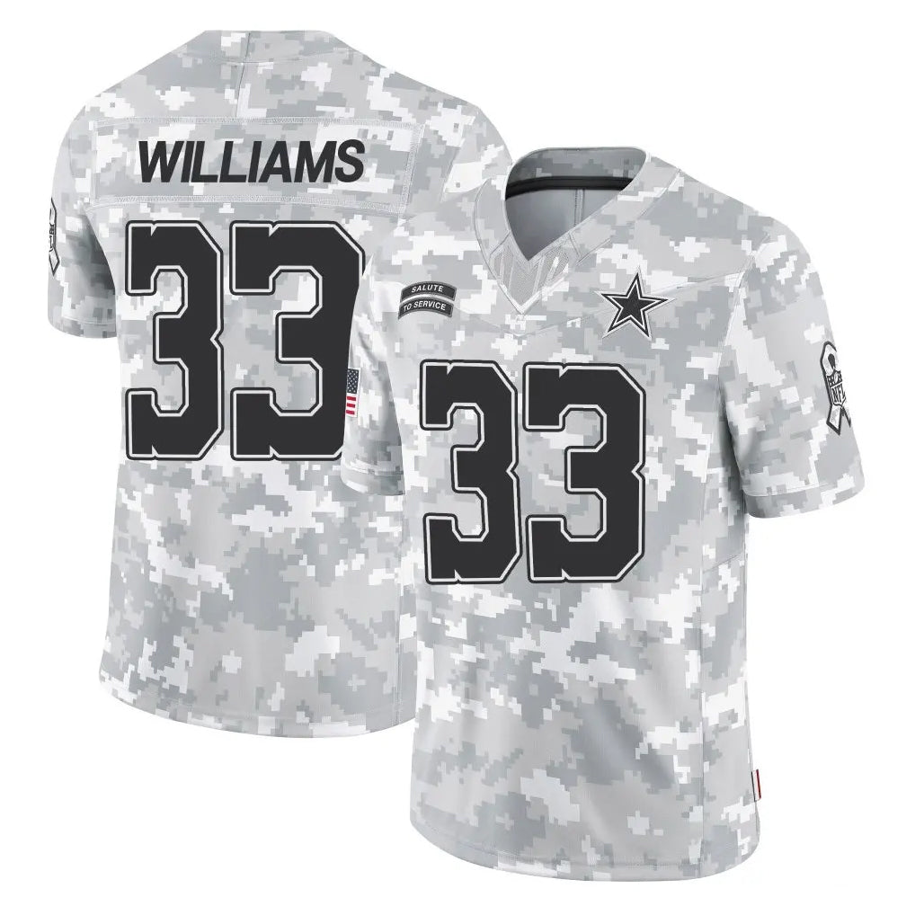 Rebec D.Cowboys #33 Javonte Williams Player Arctic Camo Salute to Service Limited Home Game Stitched Jerseys
