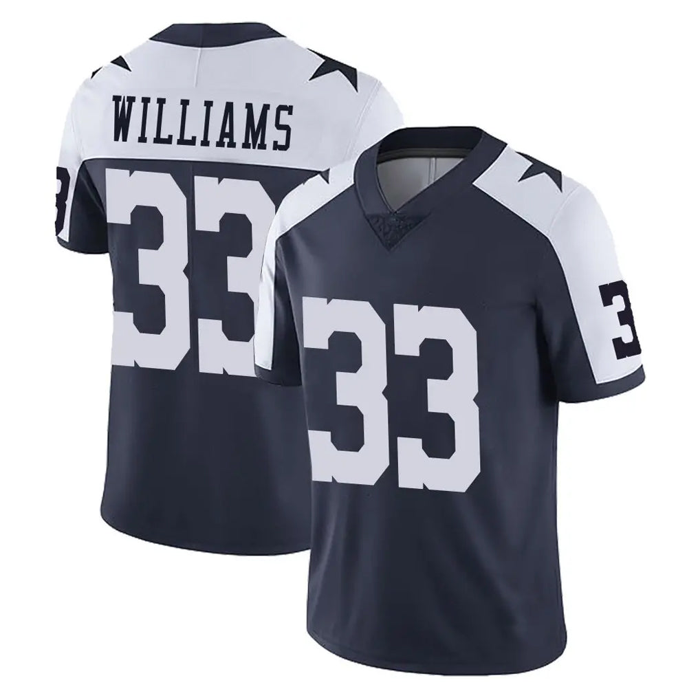 Rebec D.Cowboys #33 Javonte Williams Player Navy-White Limited Alternate Vapor Untouchable Home Game Stitched Jerseys