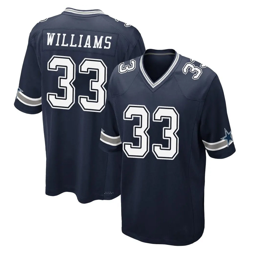Rebec D.Cowboys #33 Javonte Williams Player Navy Home Game Stitched Jerseys