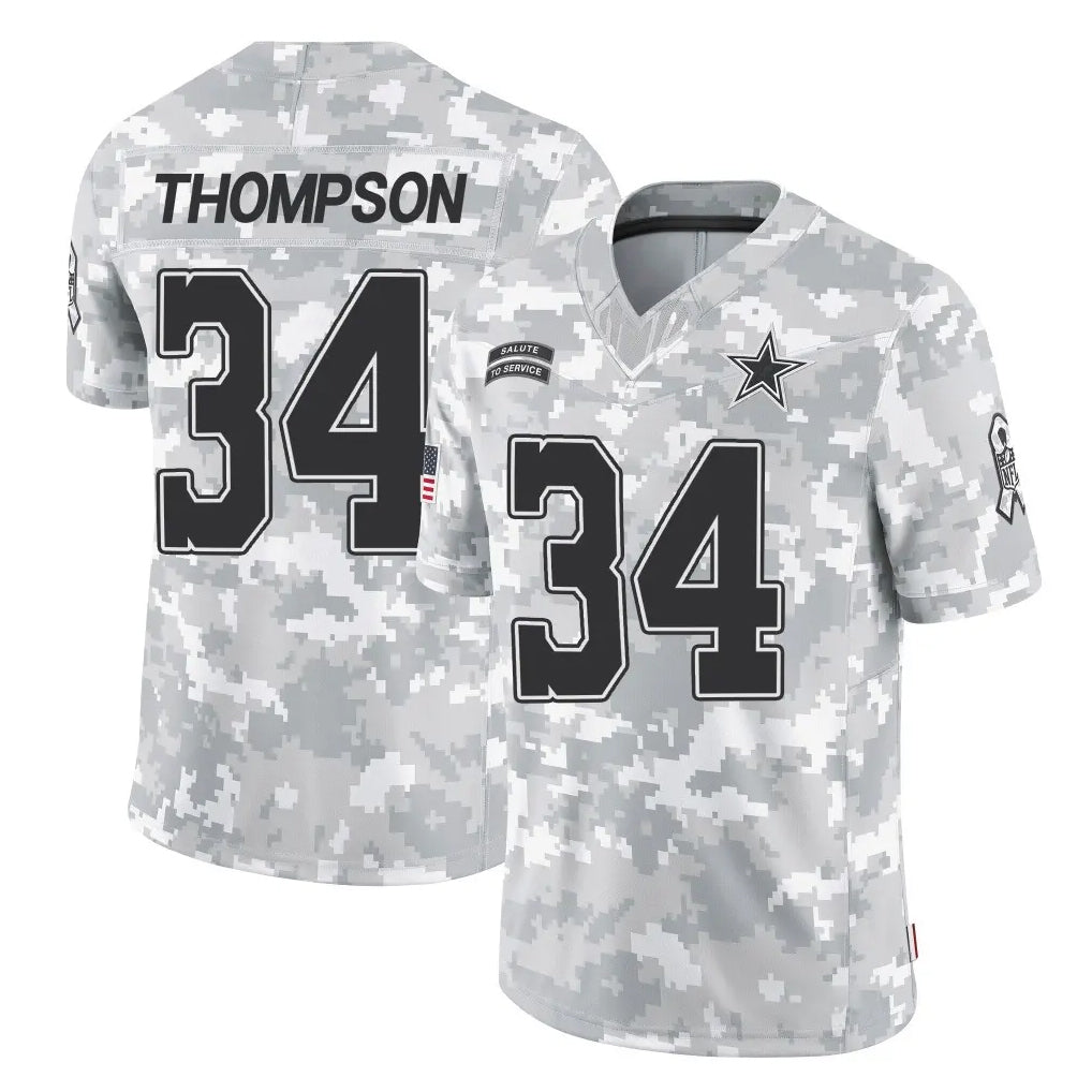 Rebec D.Cowboys #34 Jalen Thompson Player Arctic Camo Salute to Service Limited Home Game Stitched Jerseys