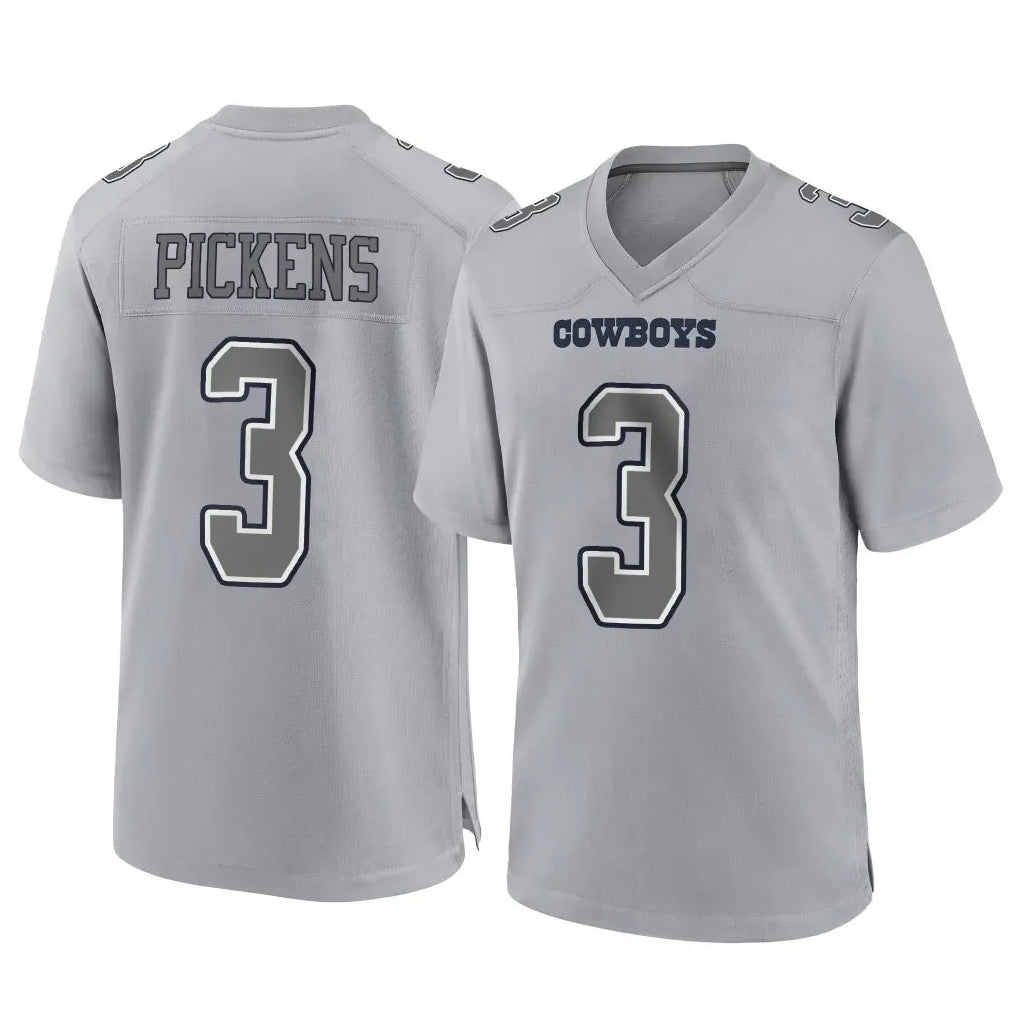 Rebec D.Cowboys #3 George Pickens Player Gray Atmosphere Fashion Home Game Stitched Jerseys