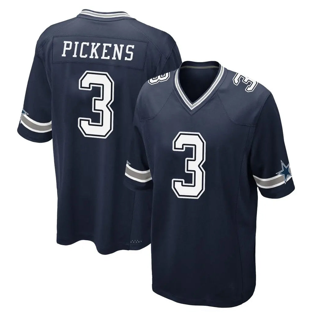 Rebec D.Cowboys #3 George Pickens Player Navy Home Game Stitched Jerseys