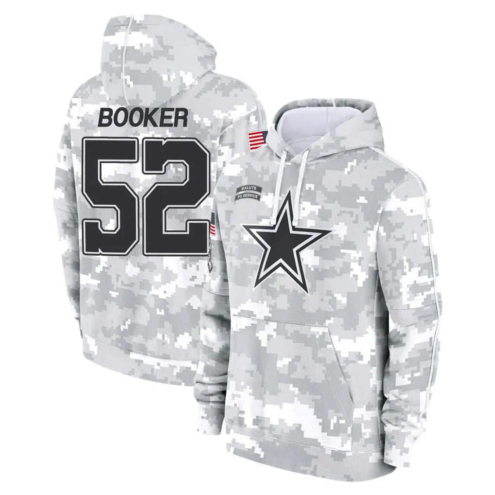 Rebec D.Cowboys #52 Tyler Booker Player Arctic Camo Salute to Service Hoodies Limited Game Stitched Jerseys