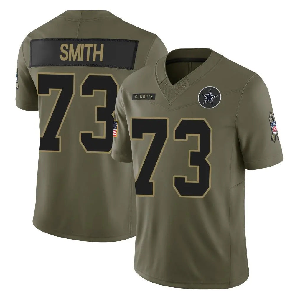 Rebec D.Cowboys #73 Tyler Smith Player Olive 2025 Salute to Service Limited Home Game Stitched Jerseys