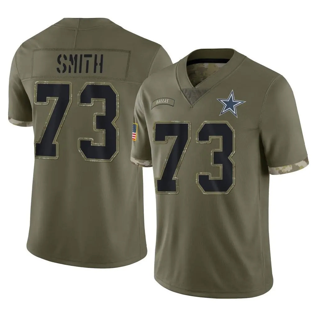 Rebec D.Cowboys #73 Tyler Smith Player Olive Salute to Service Limited Game Stitched Jerseys
