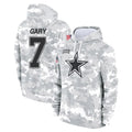 Rebec D.Cowboys #7 Rashan Gary Player Arctic Camo Salute to Service Hoodies Limited Game Stitched Jerseys