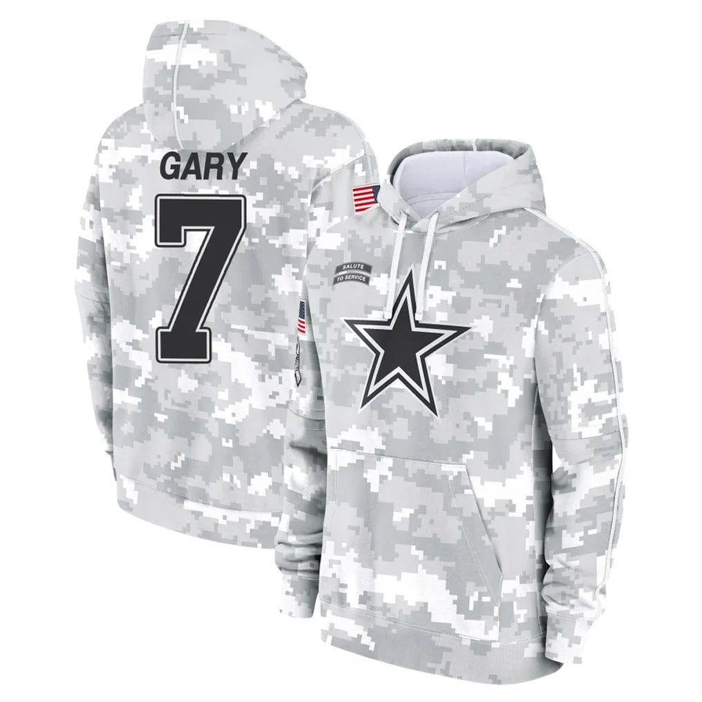 Rebec D.Cowboys #7 Rashan Gary Player Arctic Camo Salute to Service Hoodies Limited Game Stitched Jerseys