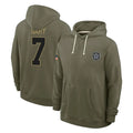 Rebec D.Cowboys #7 Rashan Gary Player Olive Salute to Service Pullover Hoodies Limited Stitched Jerseys