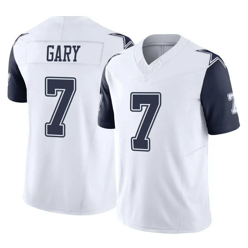 Rebec D.Cowboys #7 Rashan Gary Player White-Navy Limited Vapor F.U.S.E. Home Game Stitched Jerseys