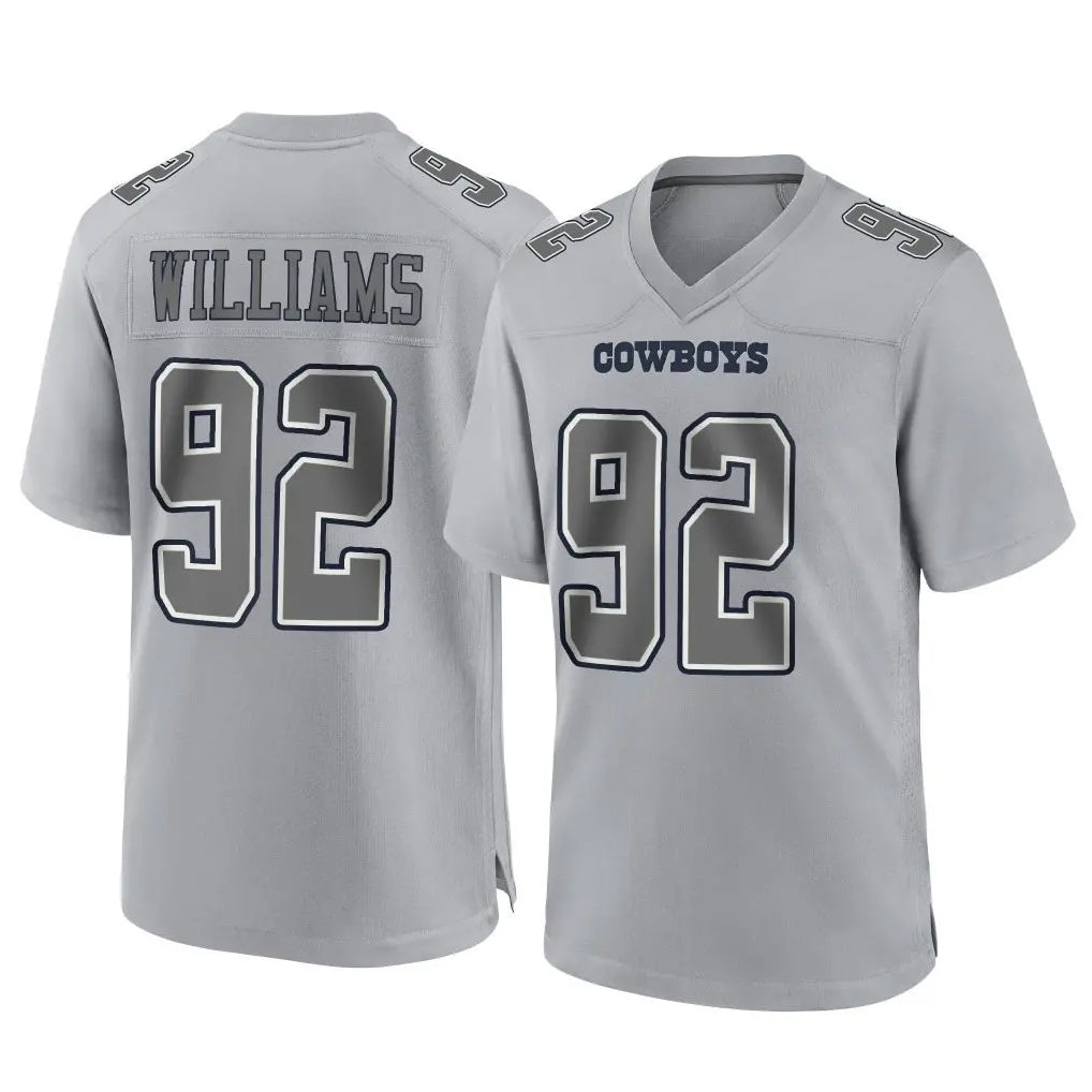 Rebec D.Cowboys #92 Quinnen Williams Player Gray Atmosphere Fashion Home Game Stitched Jerseys
