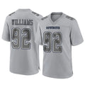Rebec D.Cowboys #92 Quinnen Williams Player Gray Atmosphere Fashion Home Game Stitched Jerseys