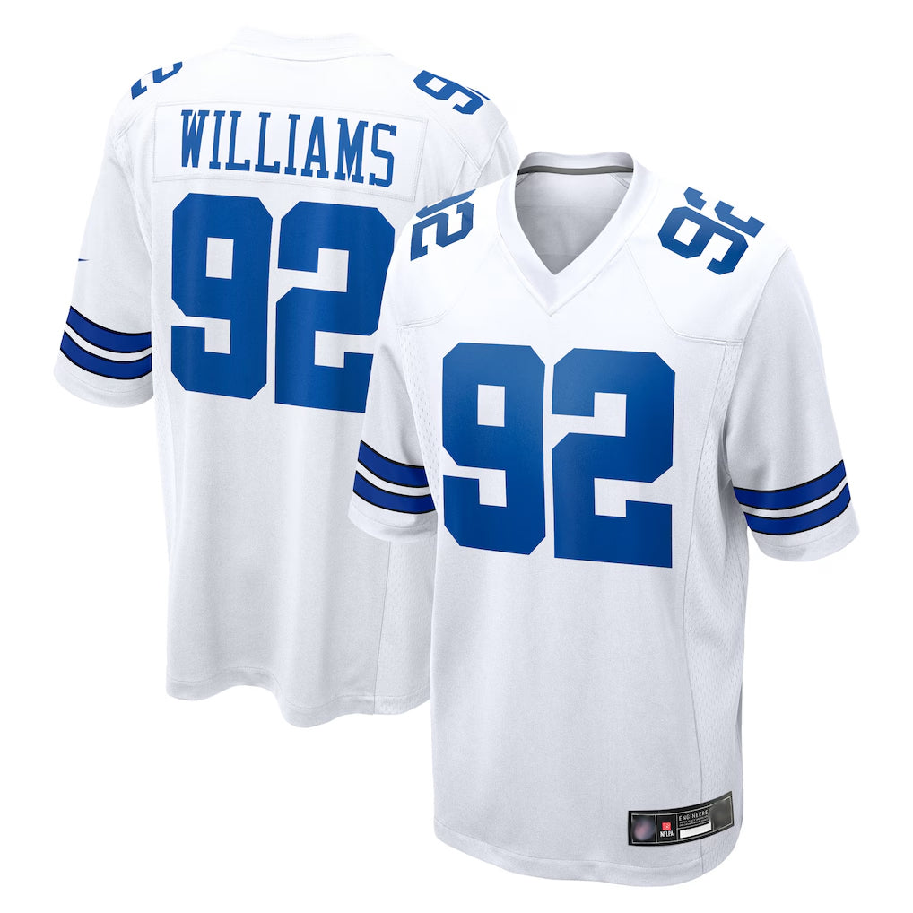 Rebec D.Cowboys #92 Quinnen Williams Player White Home Game Stitched Jerseys