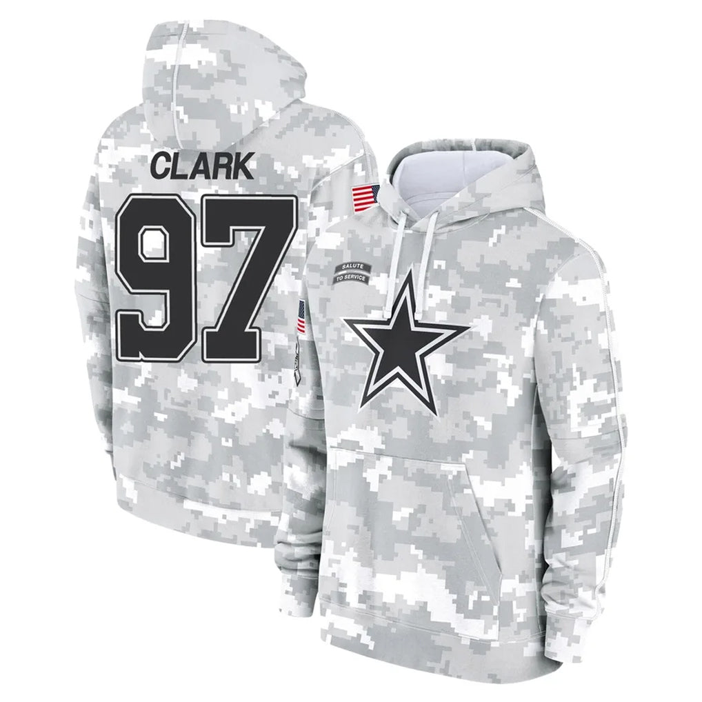 Rebec D.Cowboys #97 Kenny Clark Player Arctic Camo Salute to Service Hoodies Limited Game Stitched Jerseys