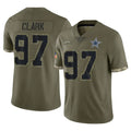 Rebec D.Cowboys #97 Kenny Clark Player Olive Salute to Service Limited Game Stitched Jerseys
