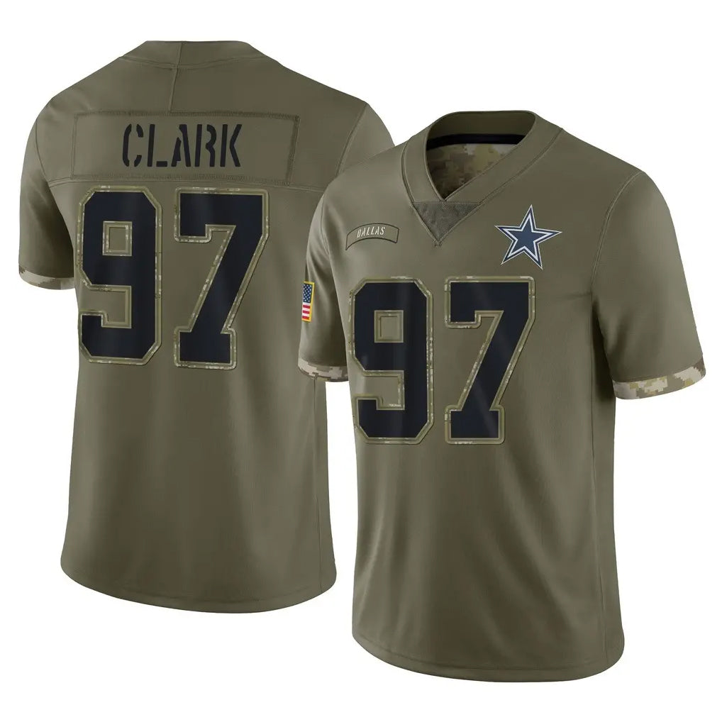 Rebec D.Cowboys #97 Kenny Clark Player Olive Salute to Service Limited Game Stitched Jerseys