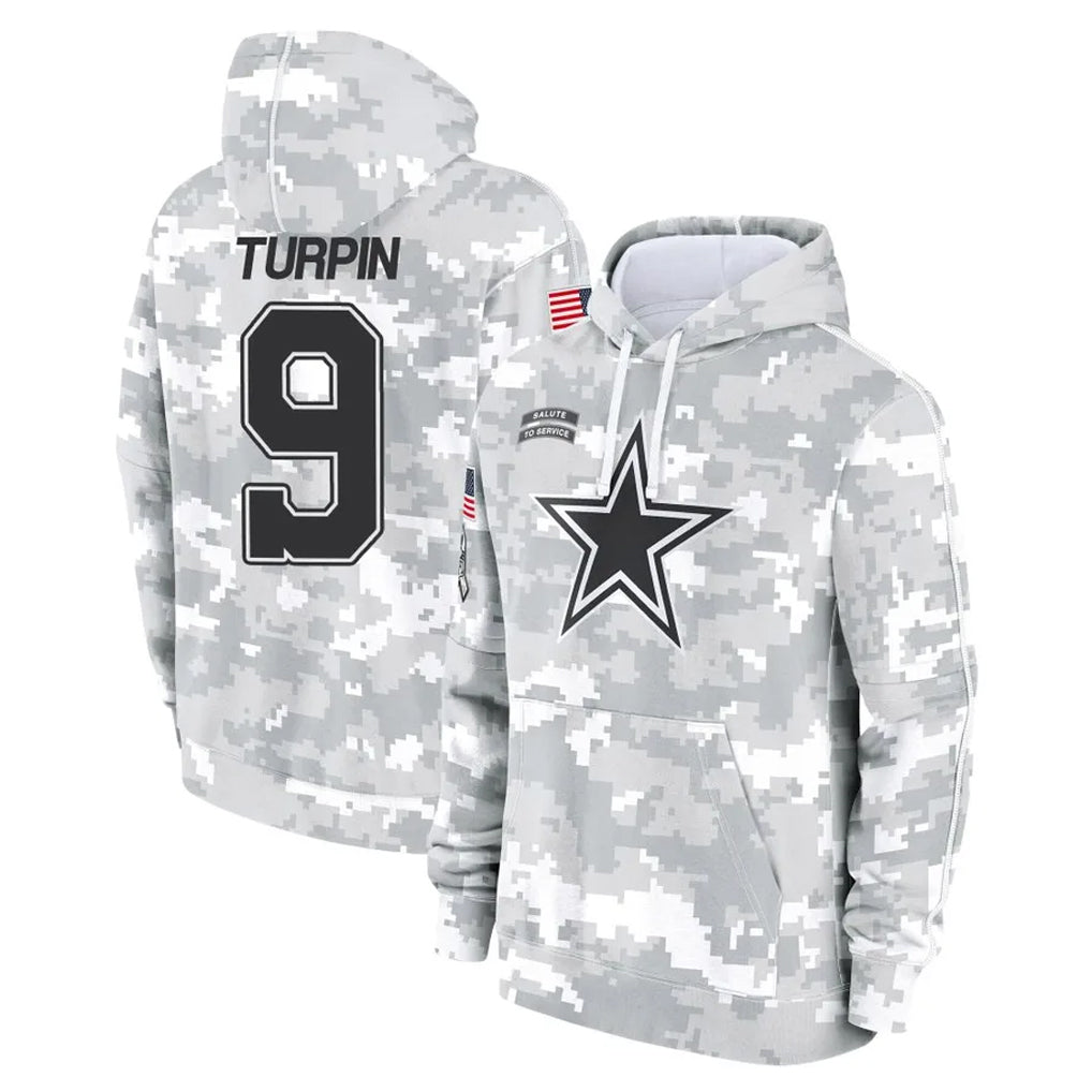 Rebec D.Cowboys #9 KaVontae Turpin Player Arctic Camo Salute to Service Hoodies Limited Game Stitched Jerseys