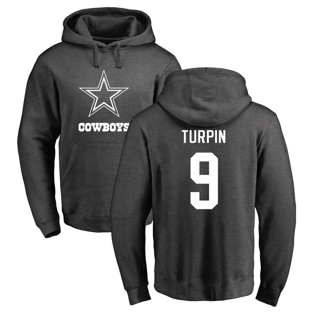 Rebec D.Cowboys #9 KaVontae Turpin Player Ash One Color Pullover Hoodie Limited Stitched Jerseys