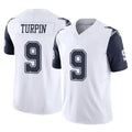 Rebec D.Cowboys #9 KaVontae Turpin Player White-Navy Limited Color Rush Vapor Untouchable Home Game Stitched Jerseys