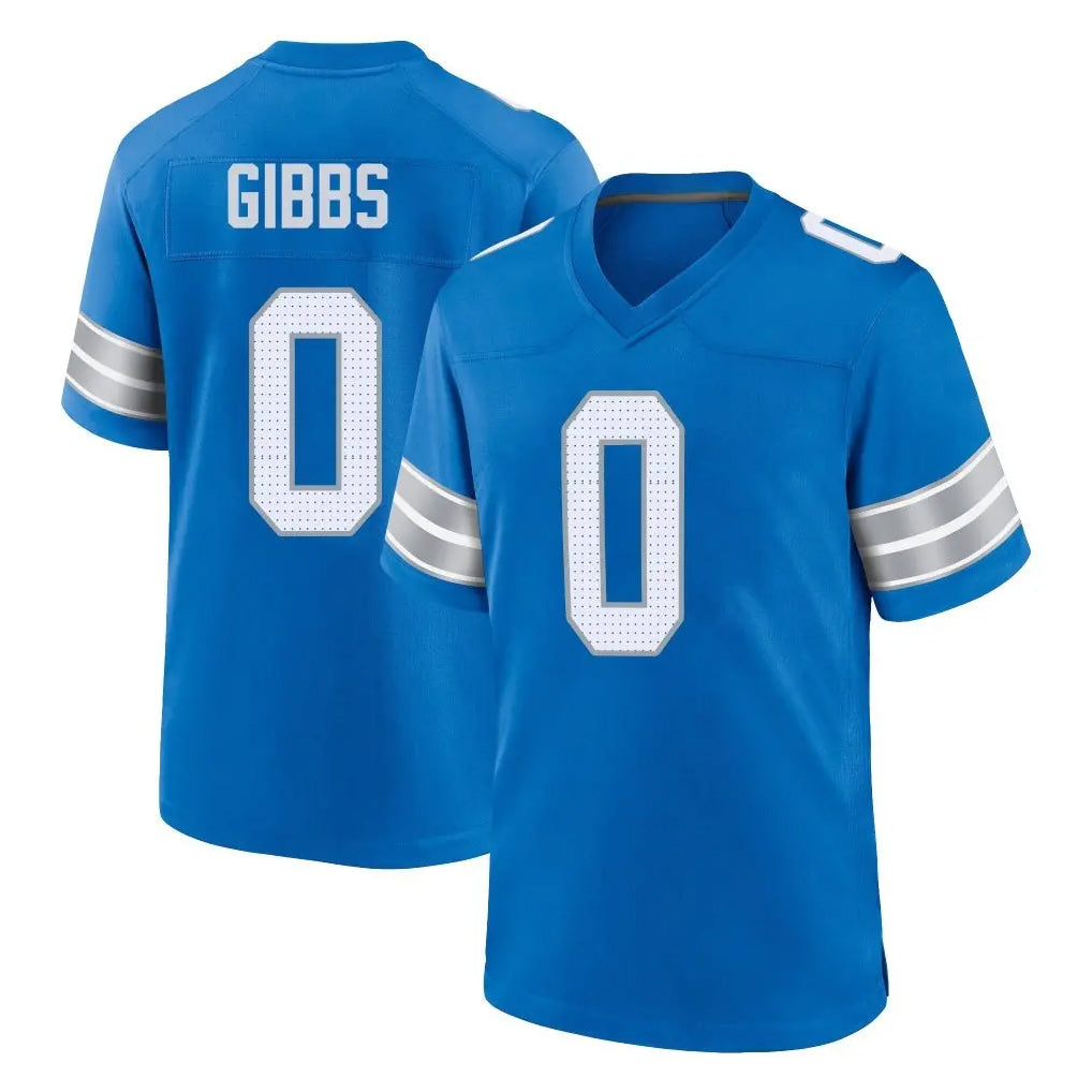 Rebec D.Lions #0 Jahmyr Gibbs Player Blue Alternate Home Game Stitched Jerseys