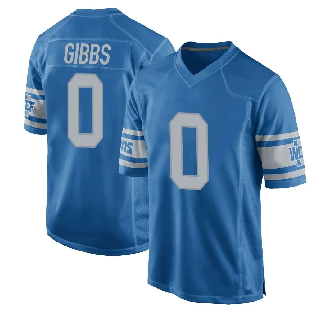 Rebec D.Lions #0 Jahmyr Gibbs Player Blue Vapor Untouchable Throwback Game Stitched Jerseys