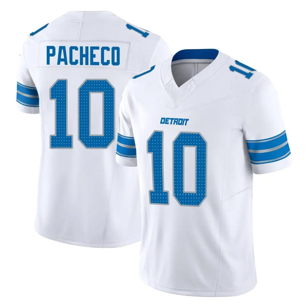 Rebec D.Lions #10 Isiah Pacheco Player White Limited Vapor F.U.S.E. Alternate Home Game Stitched Jerseys