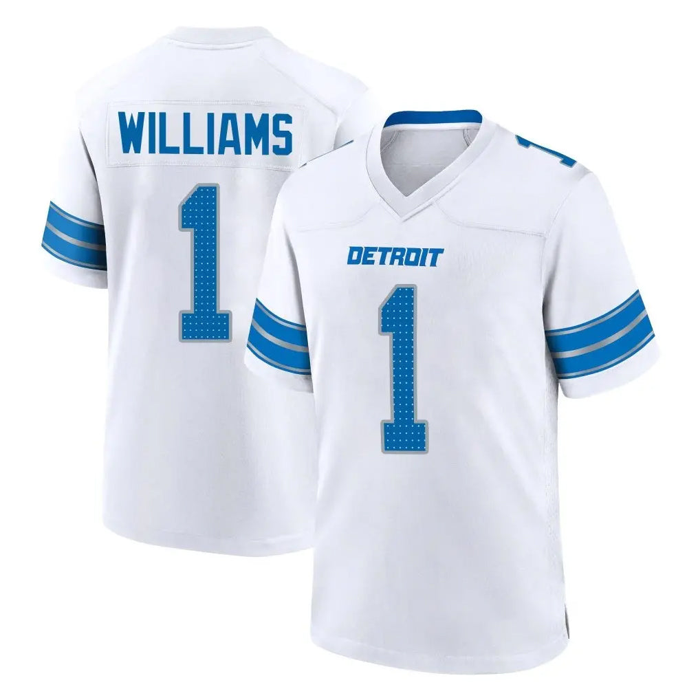 Rebec D.Lions #1 Jameson Williams Player White Alternate Home Game Stitched Jerseys