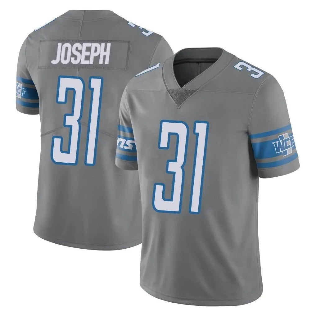 Rebec D.Lions #31 Kerby Joseph Player Gray Vapor Untouchable Limited Home Game Stitched Jerseys
