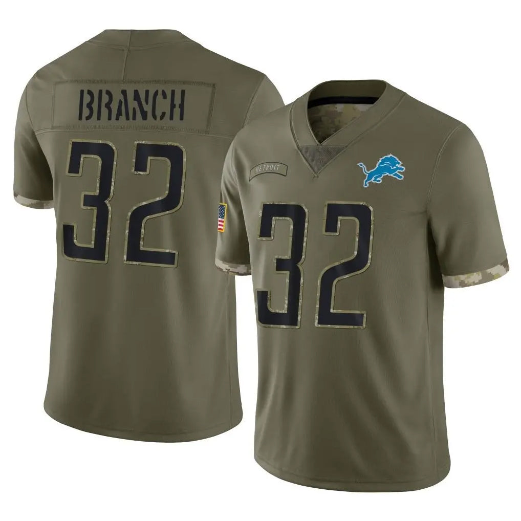 Rebec D.Lions #32 Brian Branch Player Olive Salute To Service Limited Stitched Jerseys