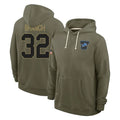 Rebec D.Lions #32 Brian Branch Player Olive Salute to Service Pullover Hoodies Limited Stitched Jerseys