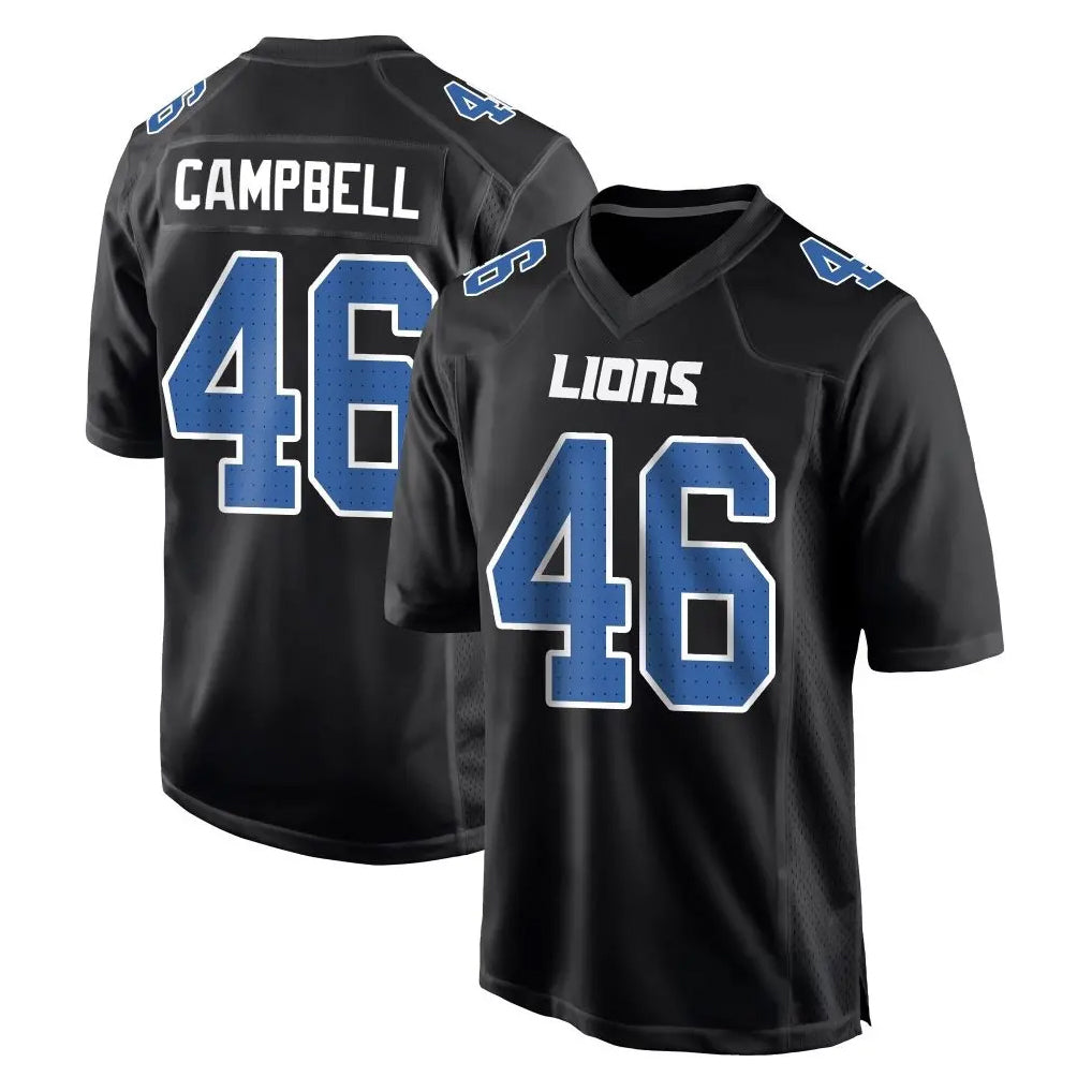 Rebec D.Lions #46 Jack Campbell Player Black Fashion Home Game Stitched Jerseys