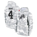 Rebec D.Lions #4 D.J. Reed Player Arctic Camo Salute to Service Hoodies Limited Game Stitched Jerseys