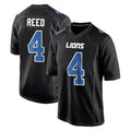 Rebec D.Lions #4 D.J. Reed Player Black Fashion Home Game Stitched Jerseys