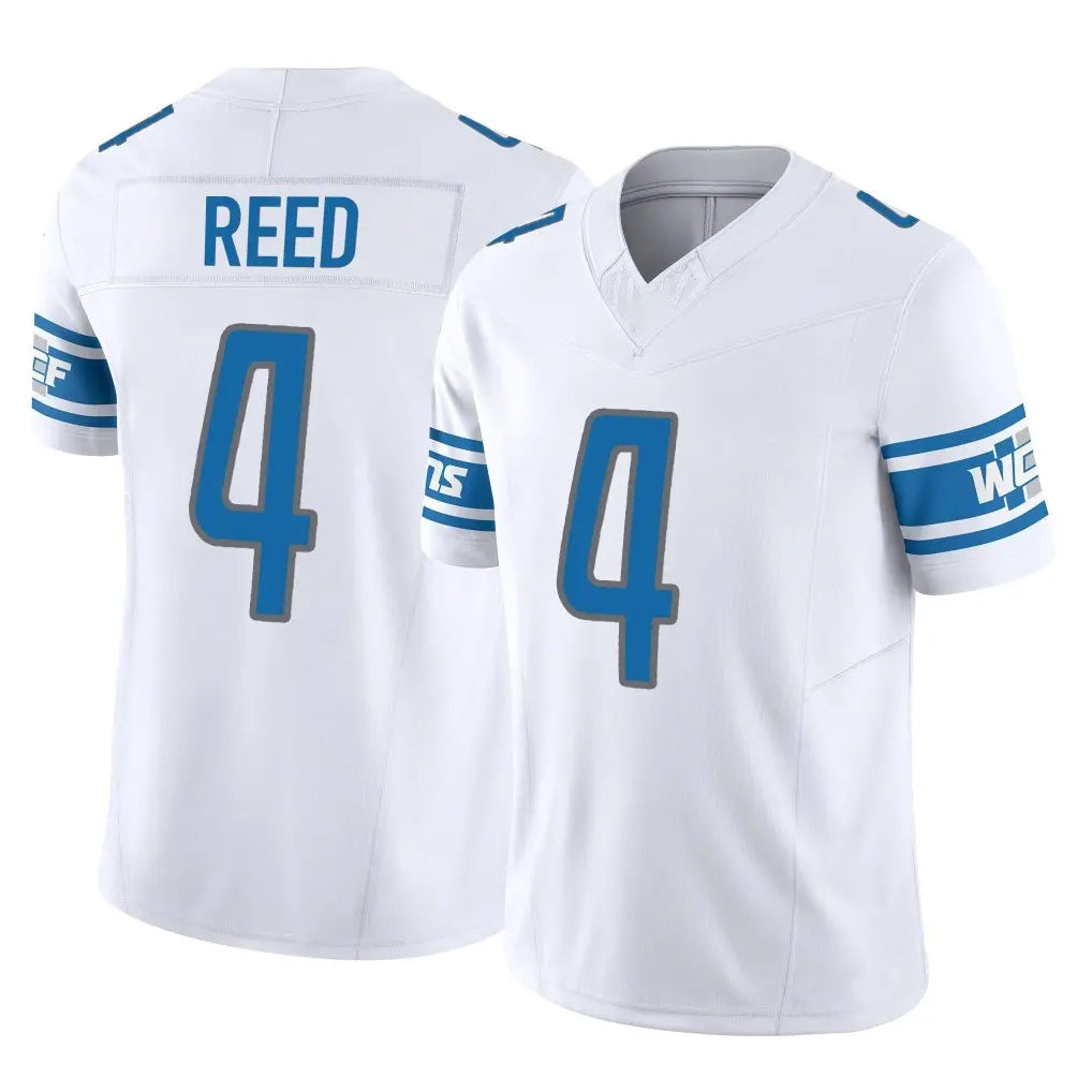 Rebec D.Lions #4 D.J. Reed Player White Vapor F.U.S.E. Limited Home Game Stitched Jerseys