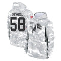 Rebec D.Lions #58 Penei Sewell Player Arctic Camo Salute to Service Hoodies Limited Game Stitched Jerseys