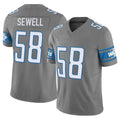 Rebec D.Lions #58 Penei Sewell Player Gray Vapor F.U.S.E. Limited Home Game Stitched Jerseys