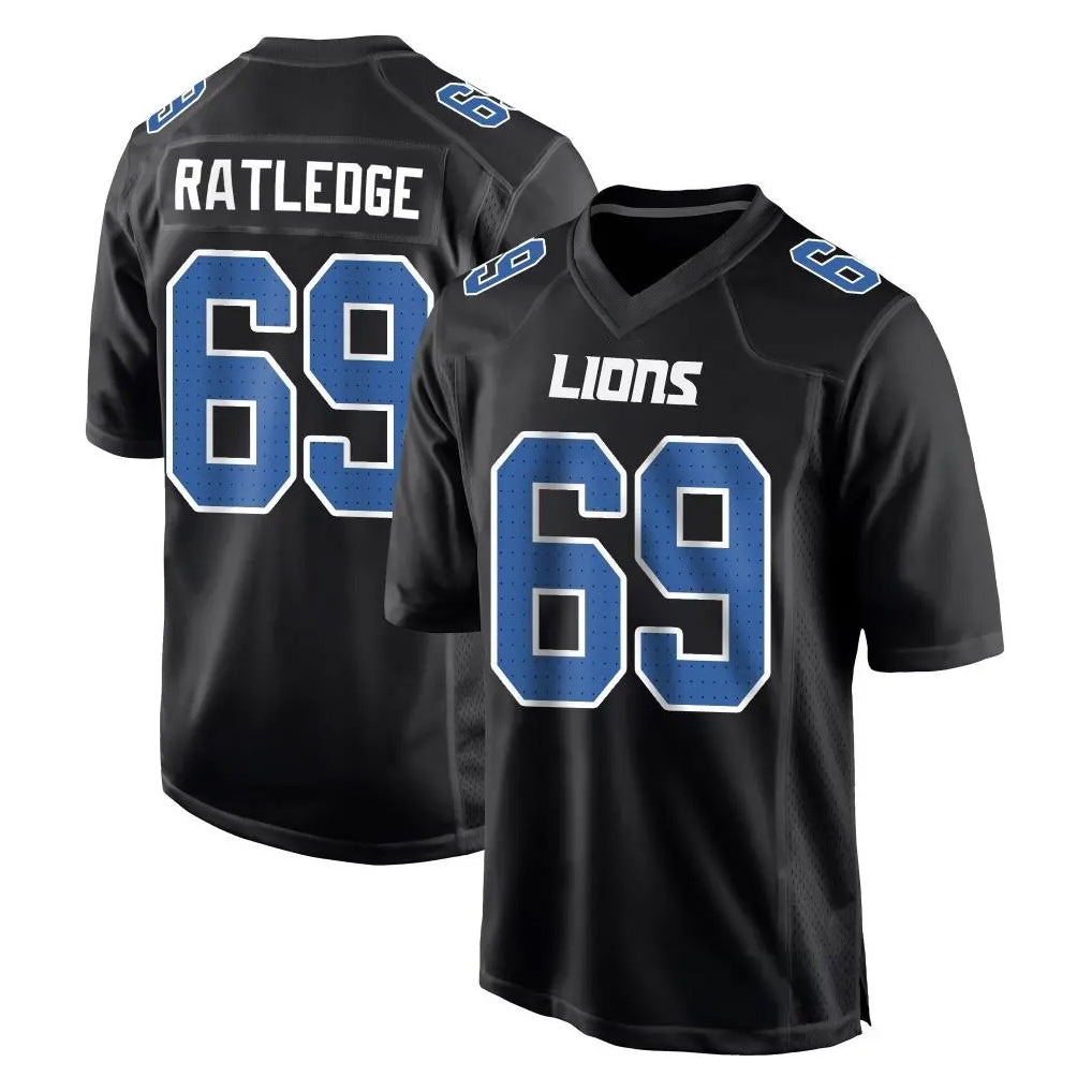 Rebec D.Lions #69 Tate Ratledge Player Black Fashion Home Game Stitched Jerseys