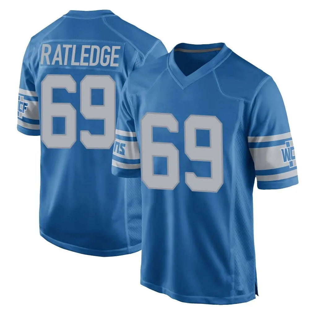 Rebec D.Lions #69 Tate Ratledge Player Blue Vapor Untouchable Throwback Game Stitched Jerseys