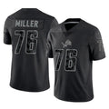 Rebec D.Lions #76 Blake Miller Player Black Reflective Limited Home Game Stitched Jerseys
