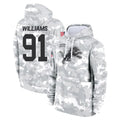 Rebec D.Lions #91 Tyleik Williams Player Arctic Camo Salute to Service Hoodies Limited Game Stitched Jerseys