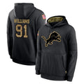 Rebec D.Lions #91 Tyleik Williams Player Black Salute to Service Hoodies Limited Game Stitched Jerseys