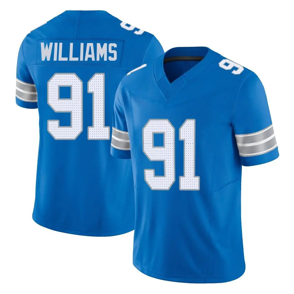 Rebec D.Lions #91 Tyleik Williams Player Blue Limited Vapor F.U.S.E. Alternate Home Game Stitched Jerseys