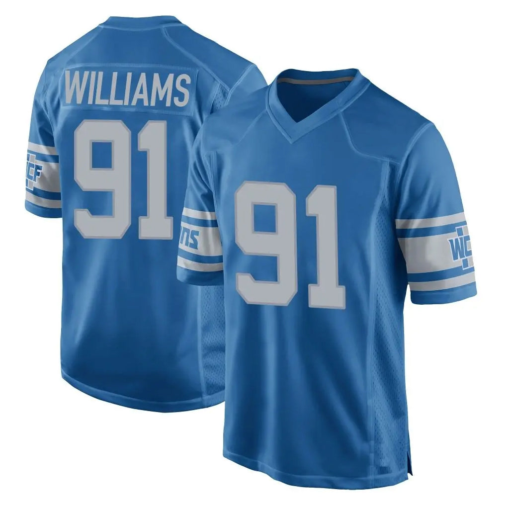 Rebec D.Lions #91 Tyleik Williams Player Blue Vapor Untouchable Throwback Game Stitched Jerseys