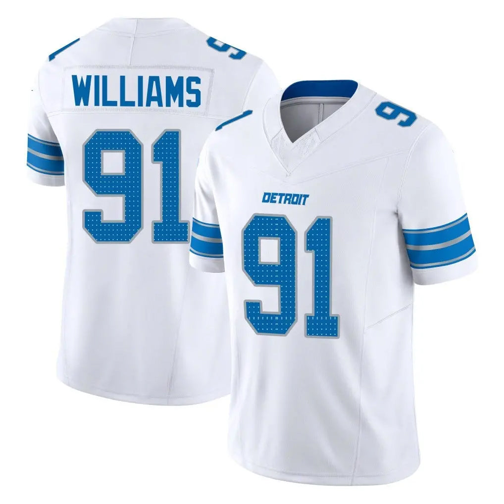 Rebec D.Lions #91 Tyleik Williams Player White Limited Vapor F.U.S.E. Alternate Home Game Stitched Jerseys