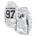 Rebec D.Lions #97 Aidan Hutchinson Player Arctic Camo Salute to Service Hoodies Limited Game Stitched Jerseys